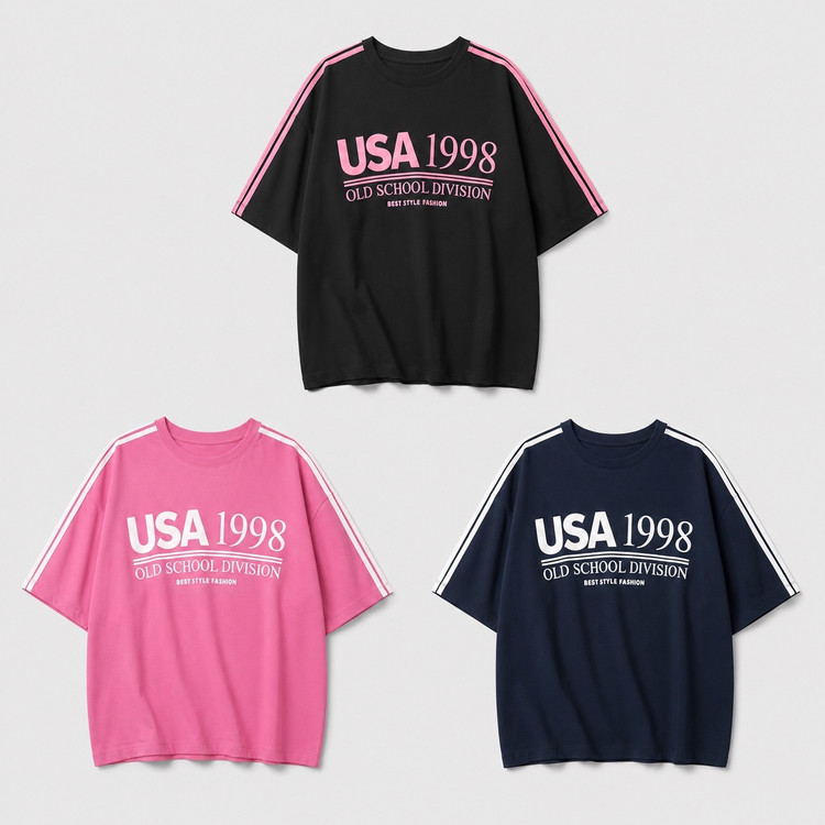 تیشرت باکسی طرح USA 1998