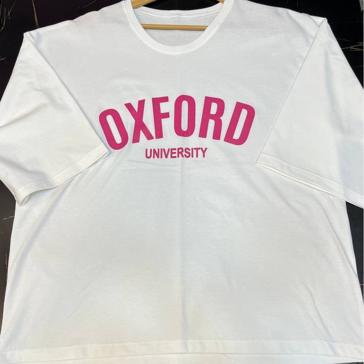 تیشرت باکسی سوپرپنبه طرح OXFORD