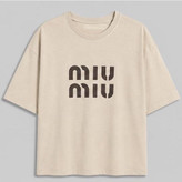 تیشرت زنانه باکسی طرح MIU MIU ترند