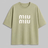 تیشرت زنانه باکسی طرح MIU MIU ترند