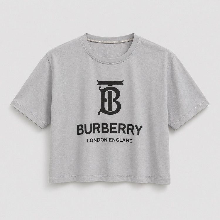 کراپ تیشرت طرح BURBERRY جنس پنبه
