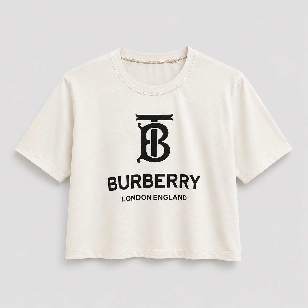 کراپ تیشرت طرح BURBERRY جنس پنبه